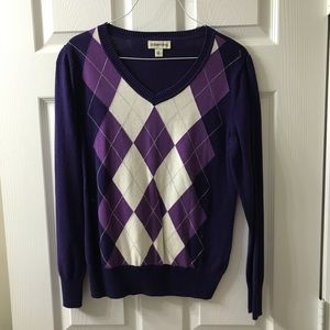 FLASH SALE Purple Argyle St John’s Bay Sweater